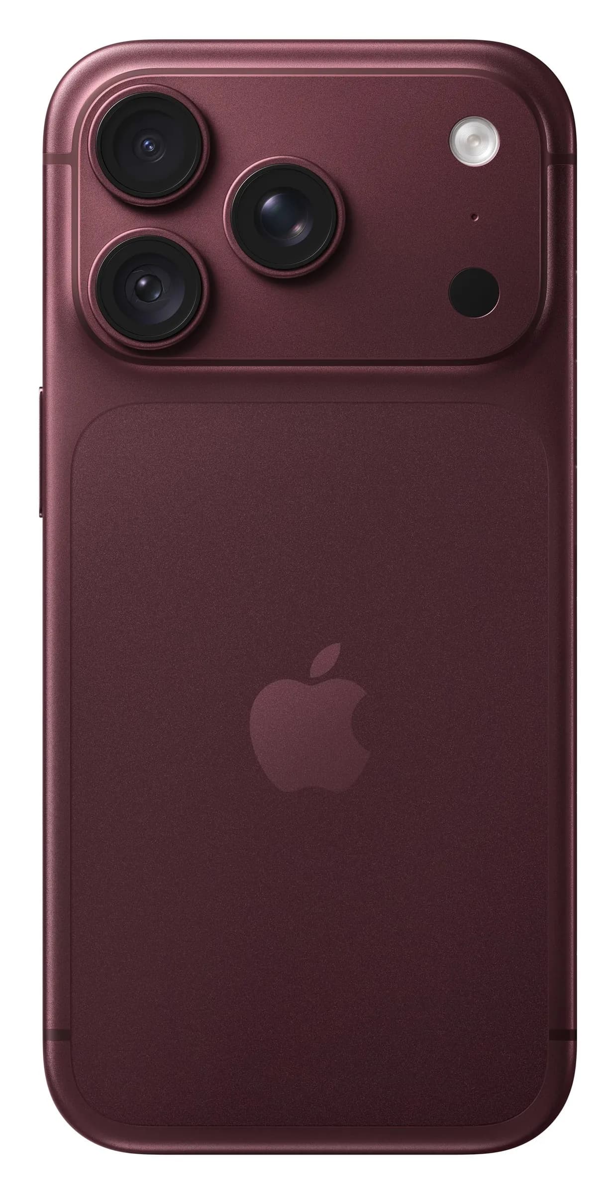 Apple iPhone 18 Pro em Bordô – traseira com câmaras, imagem oficial Apple