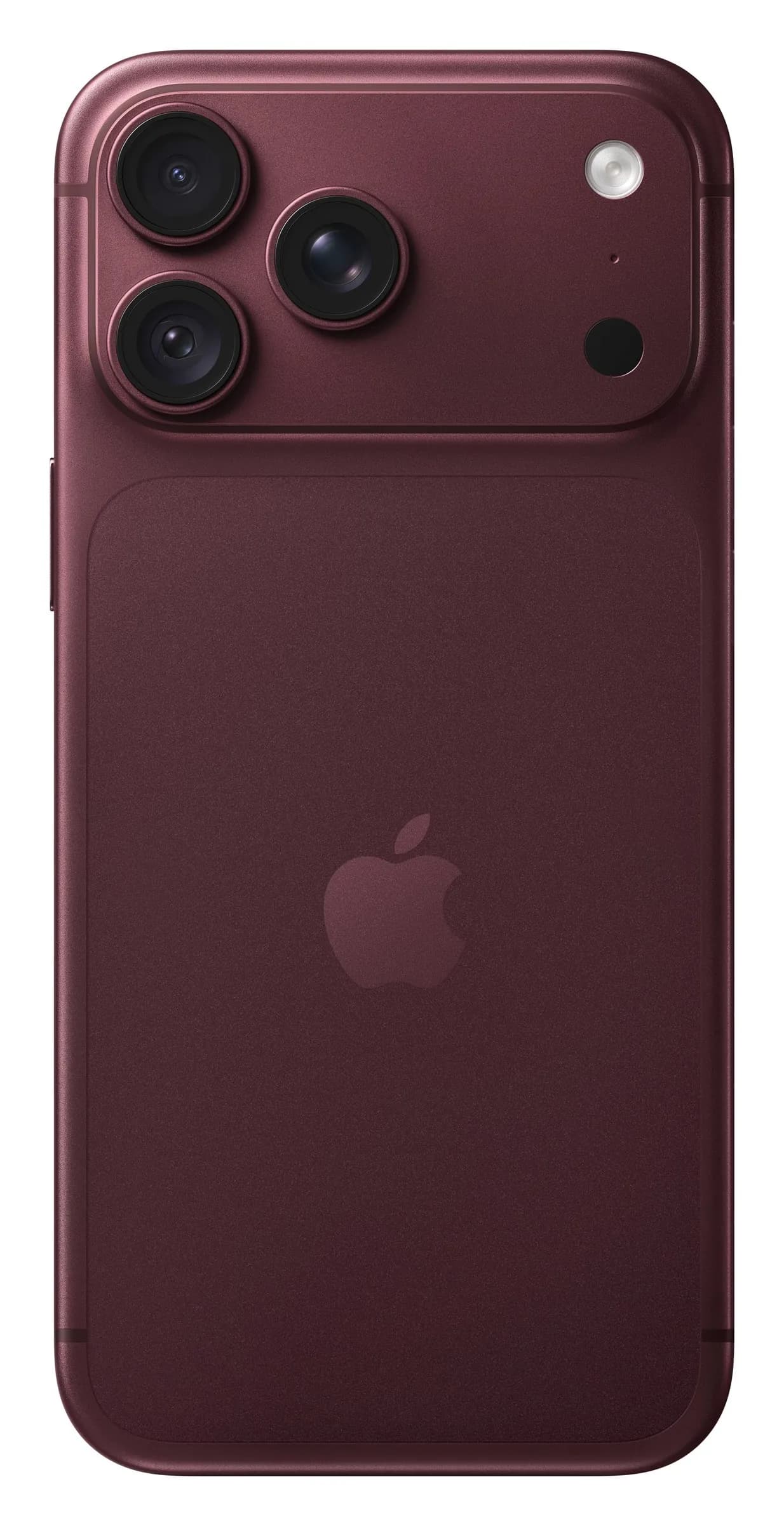 Apple iPhone 18 Pro Max em Bordô – traseira com câmaras, imagem oficial Apple