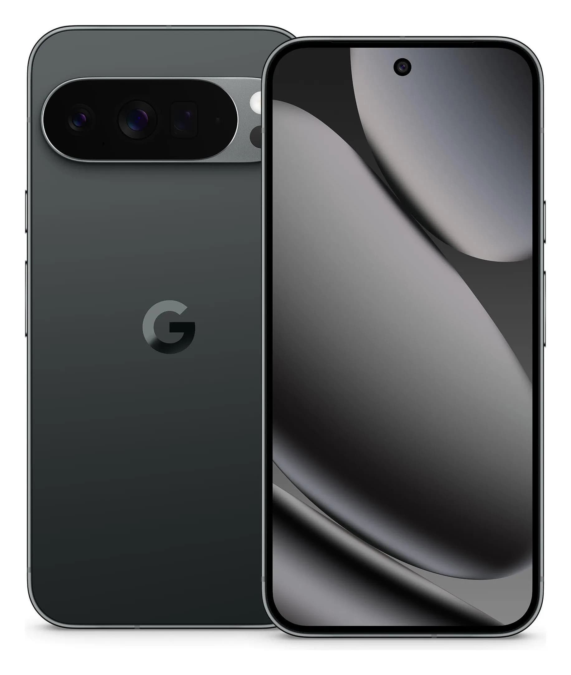 Google Pixel 10 Pro XL em Obsidiana – traseira e frente, imagem oficial Google