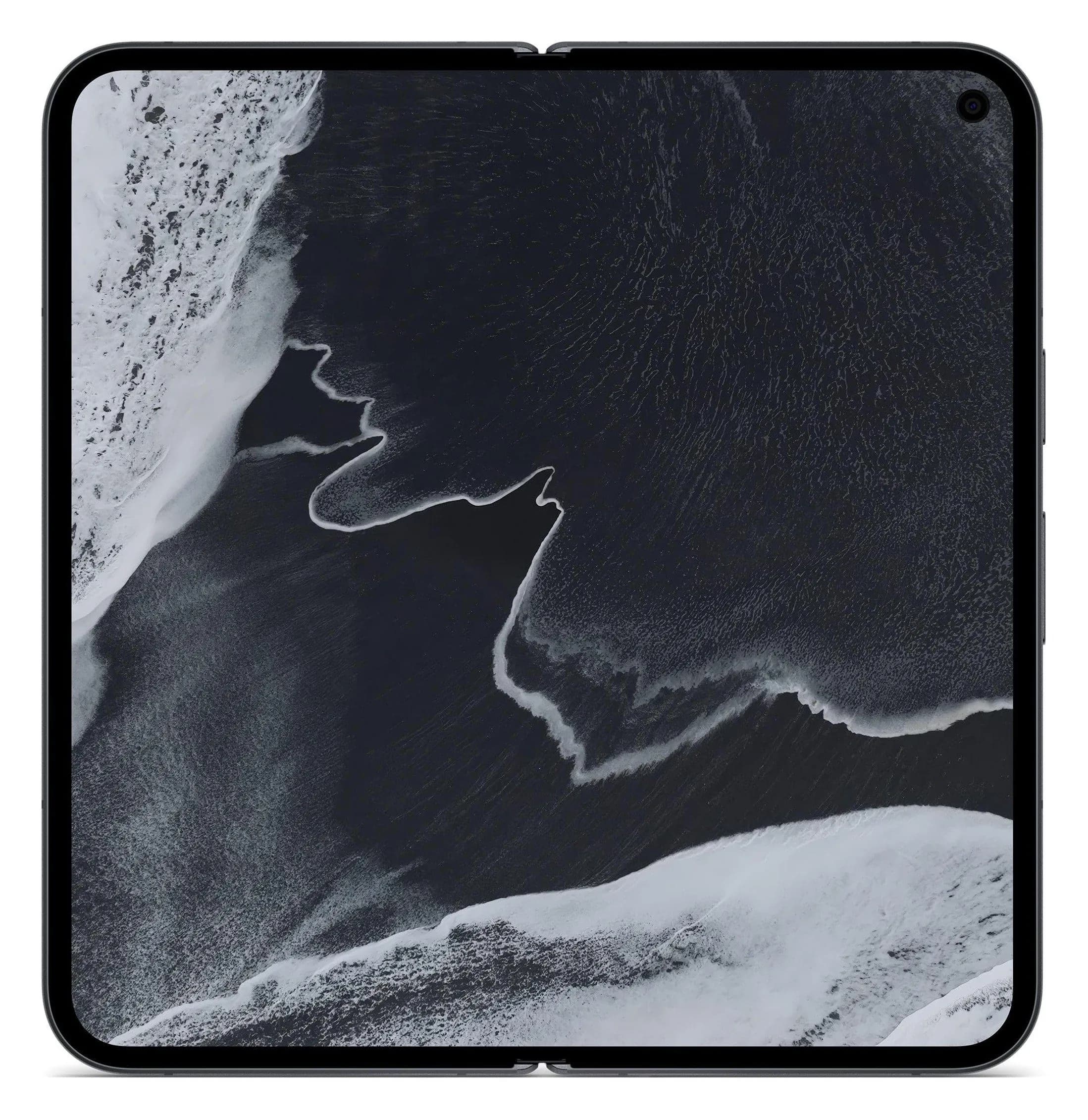 Google Pixel 11 Pro Fold em Obsidiana – aberto com o ecrã interior de 8", imagem oficial Google