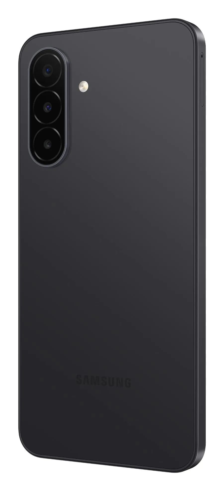 Samsung Galaxy A18 em Preto – traseira em ângulo de 30°, imagem oficial Samsung