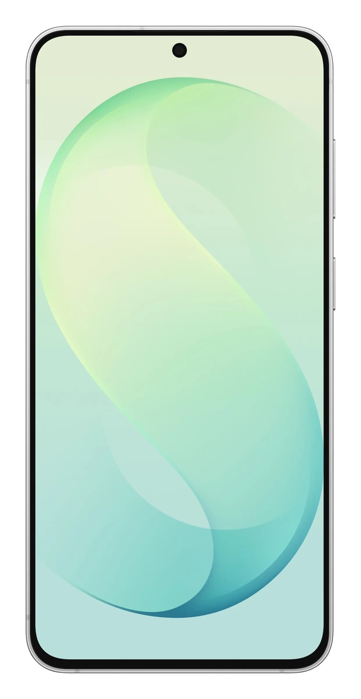 Samsung Galaxy S26 FE em Pistácio – frente com o ecrã, imagem oficial Samsung