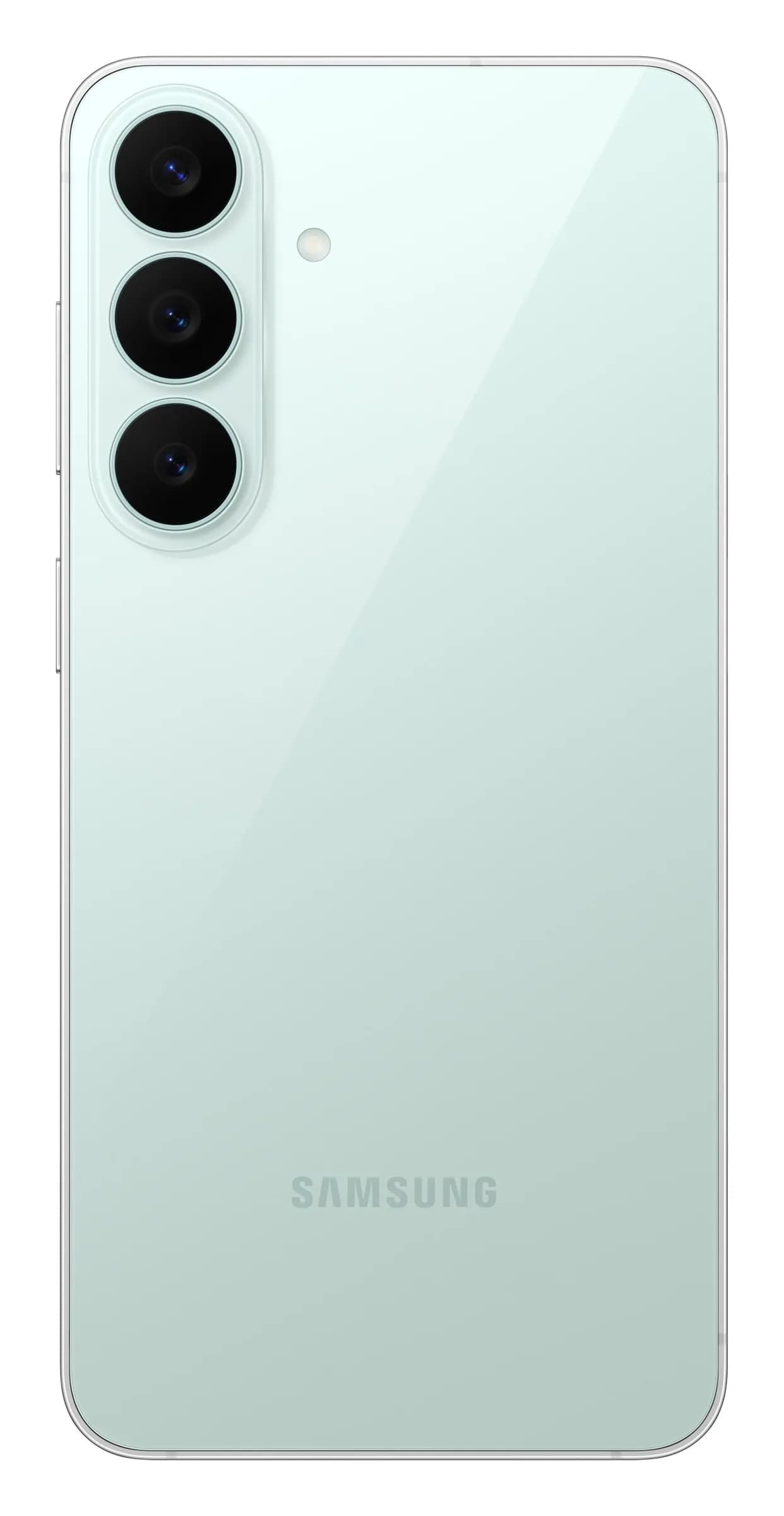 Samsung Galaxy S26 FE em Pistácio – traseira com câmaras, imagem oficial Samsung