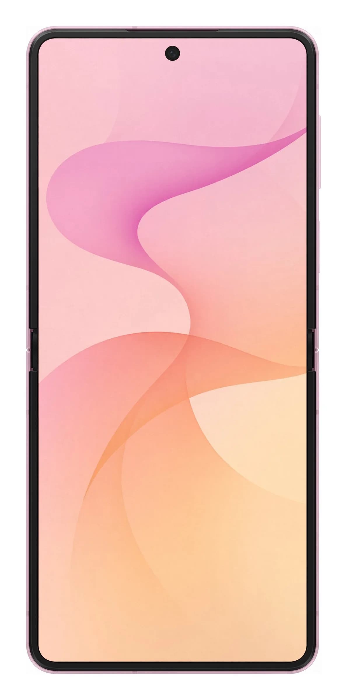 Samsung Galaxy Z Flip8 em Rosa – aberto, vista de frente, imagem oficial Samsung