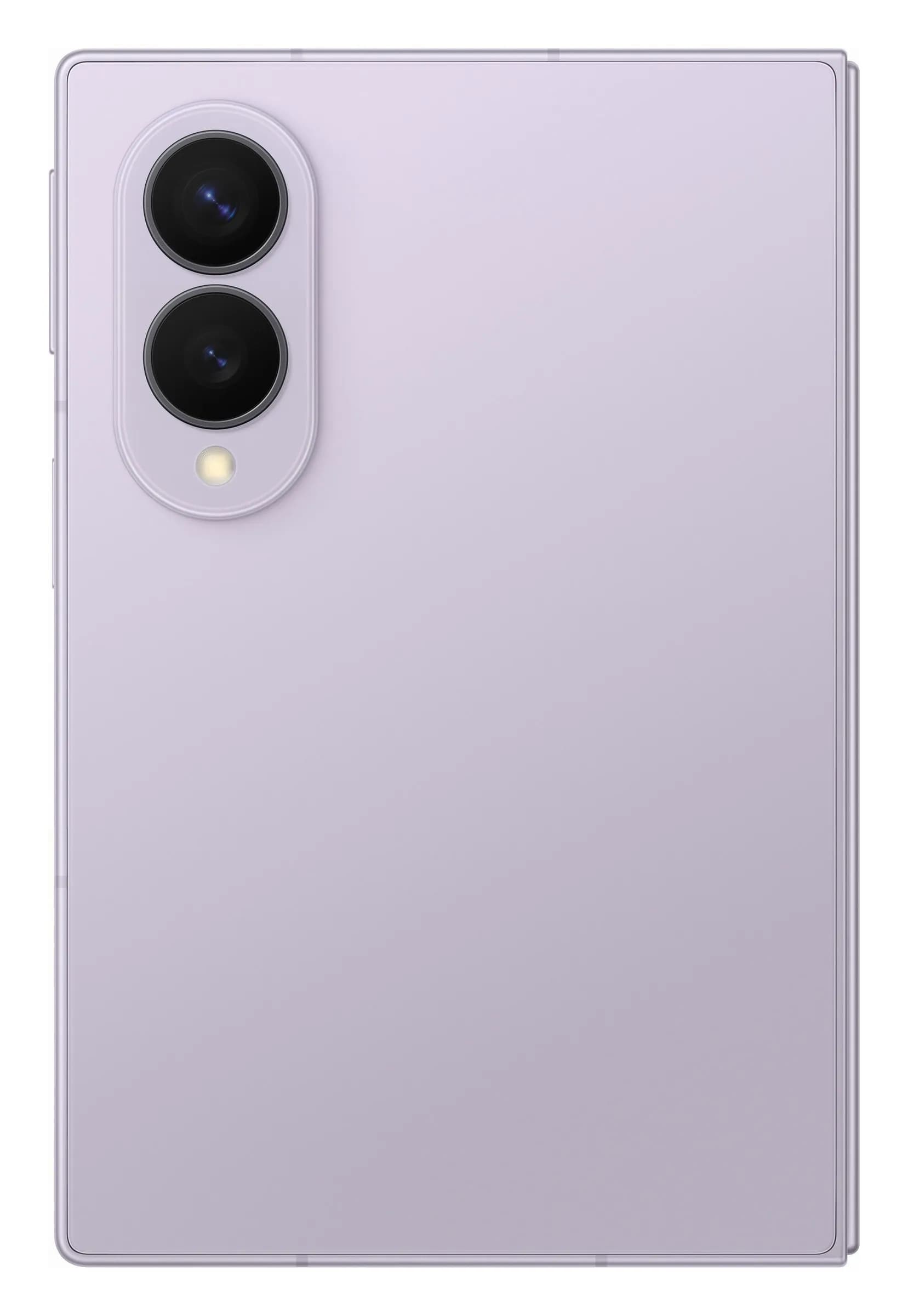 Samsung Galaxy Z Fold8 em Lavanda – fechado, traseira com câmaras, imagem oficial Samsung