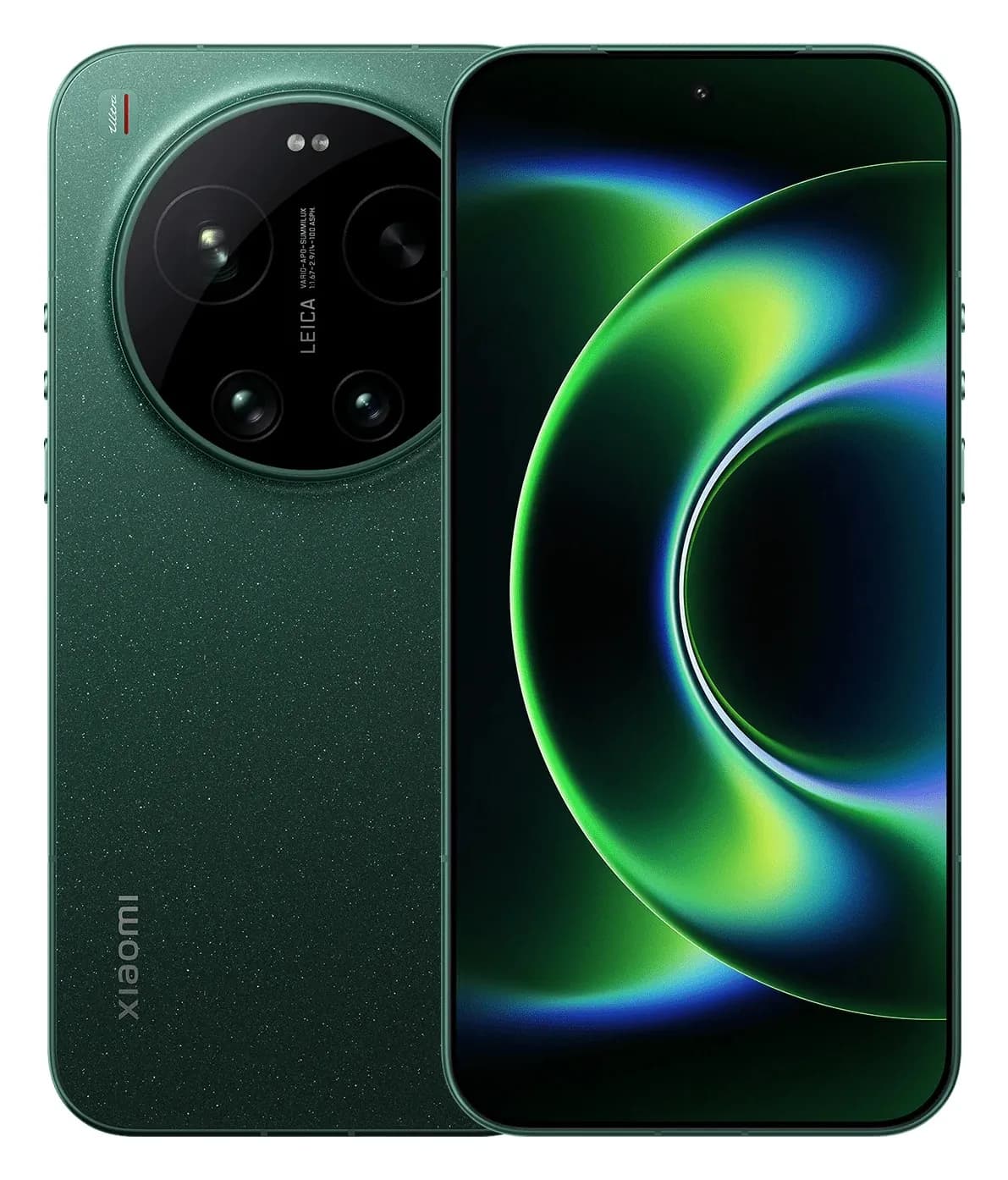 Telemóvel Xiaomi 17 Ultra em Verde (Starlit Green), frente e traseira