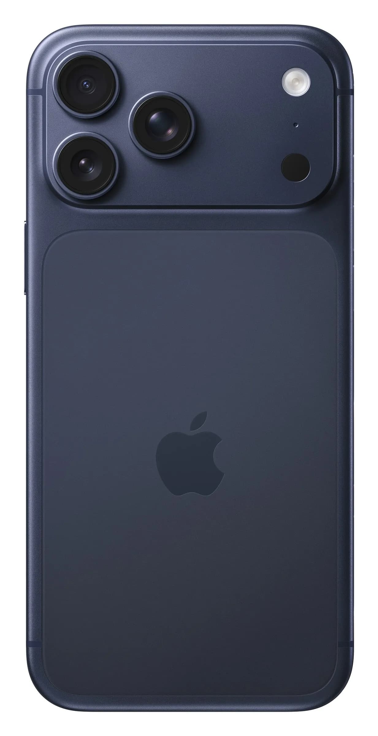 Apple iPhone 17 Pro Max em Azul-profundo – traseira com câmaras, imagem oficial Apple