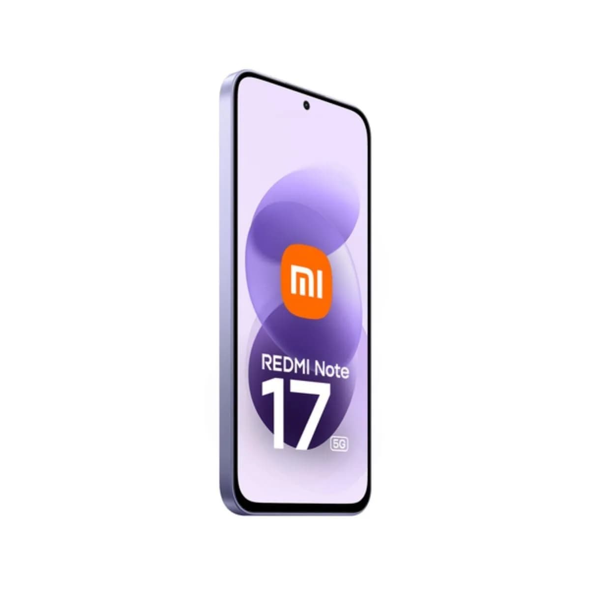 Xiaomi Redmi Note 17 5G em Celestial Purple – frente em ângulo, imagem oficial Xiaomi